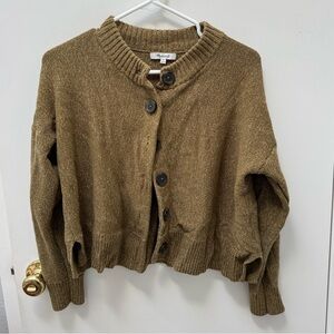 Madewell Brown/Green Button-Up Women's Sweater